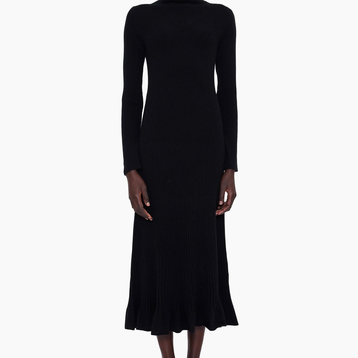 Southvale Ribbed Cashmere Dress in Black for Women
