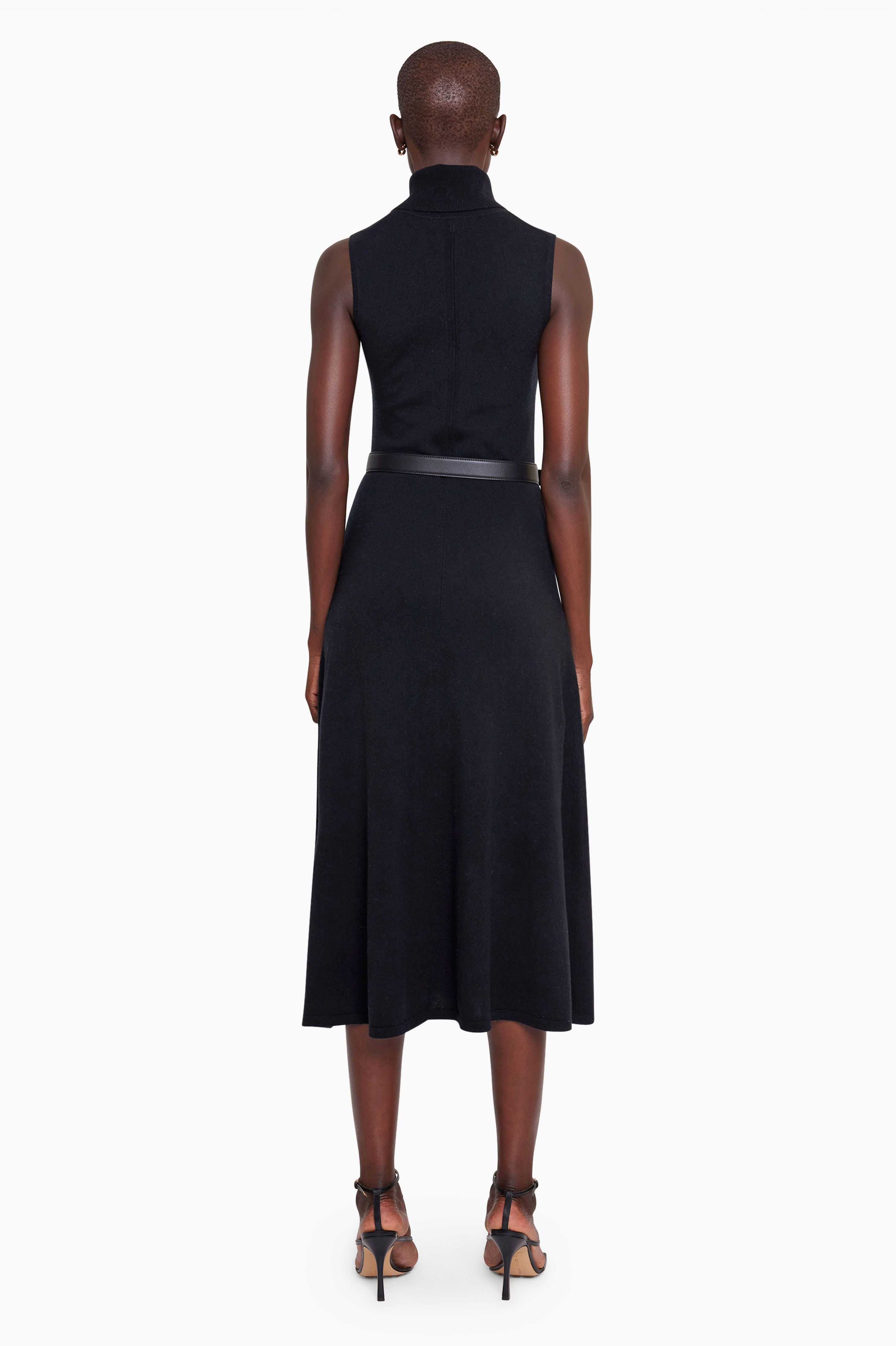 Naima cashmere Dress - Black – back view