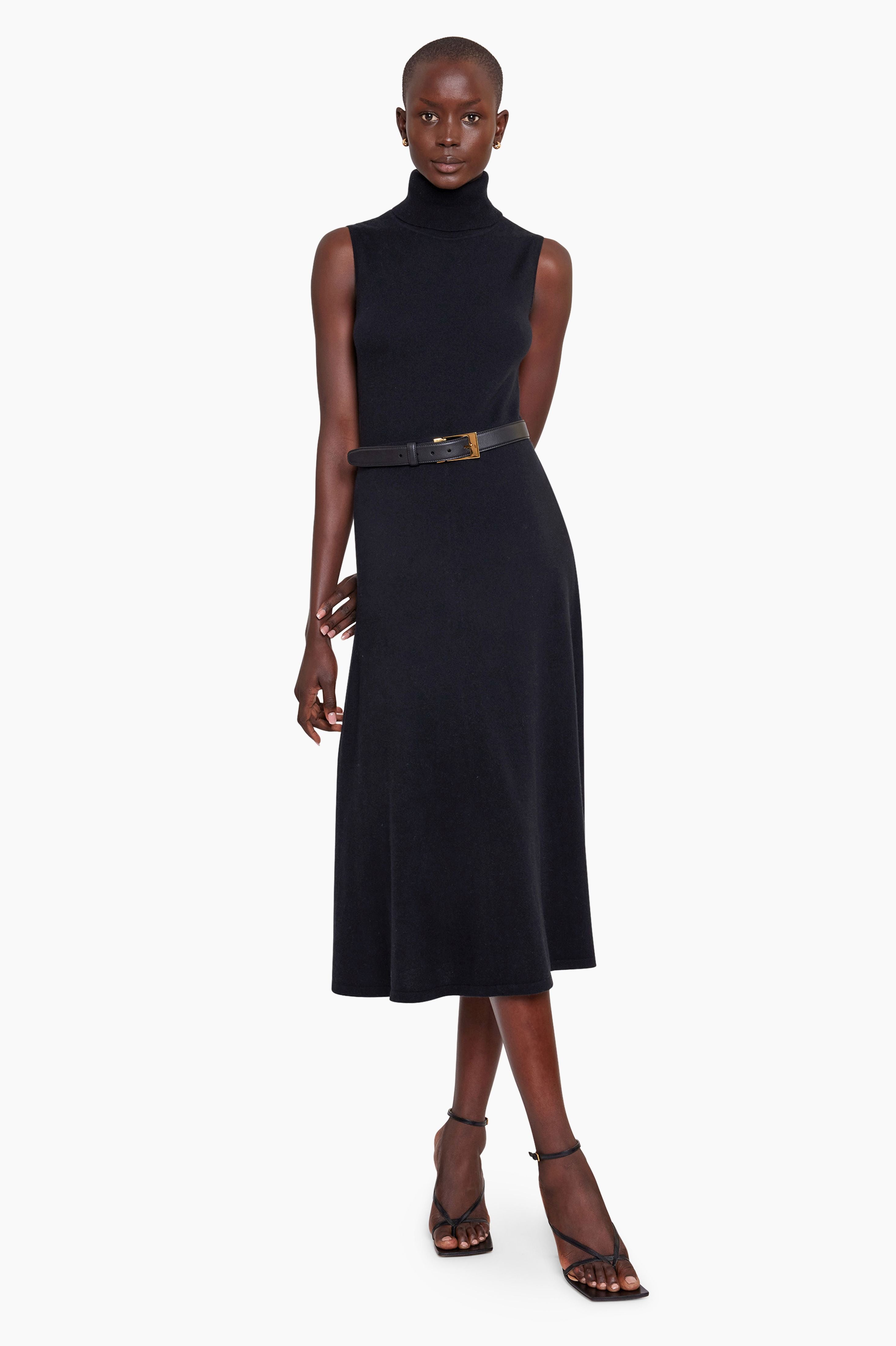 Naima cashmere Dress - Black – front view