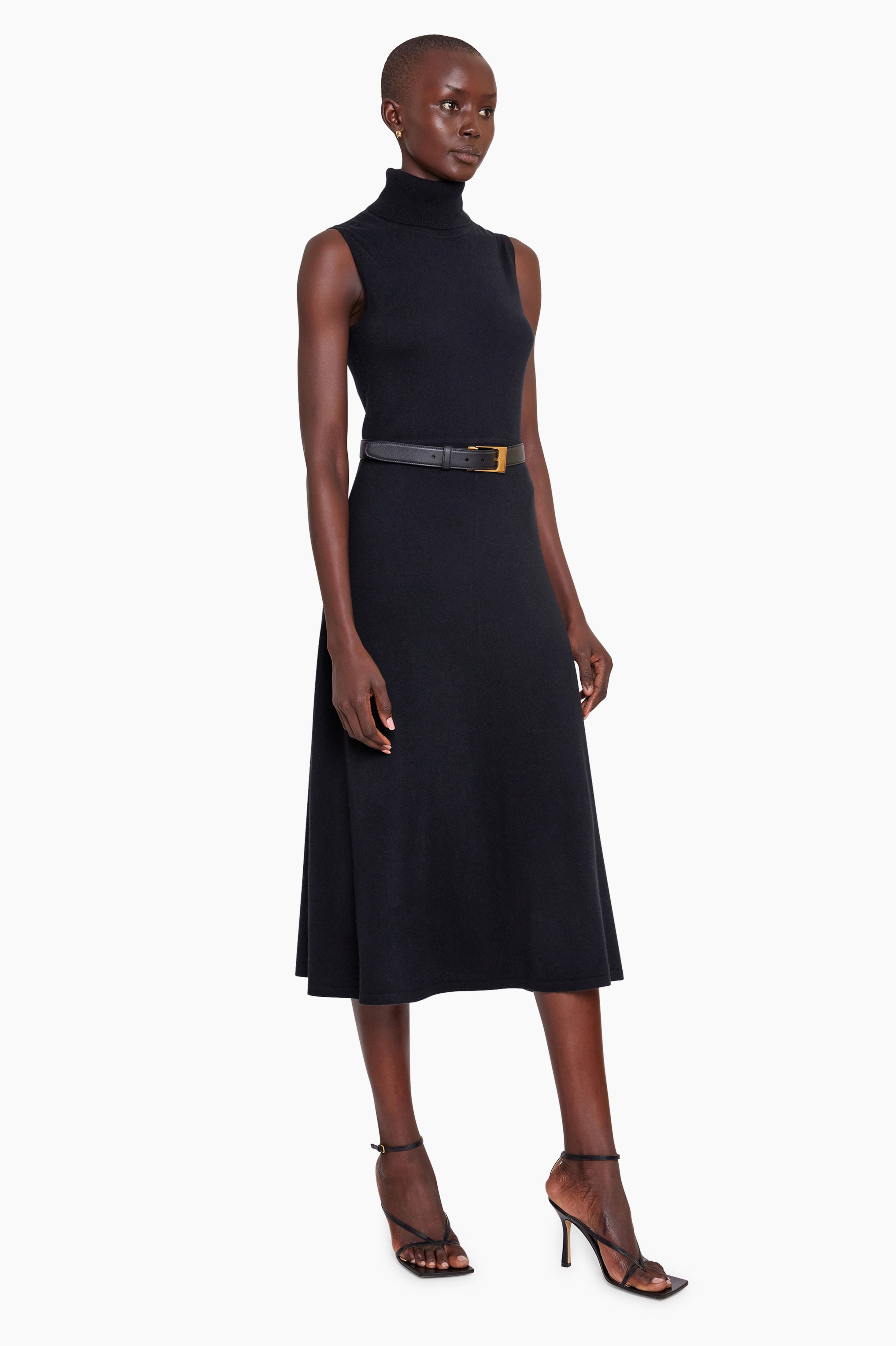 Naima cashmere Dress - Black – side view