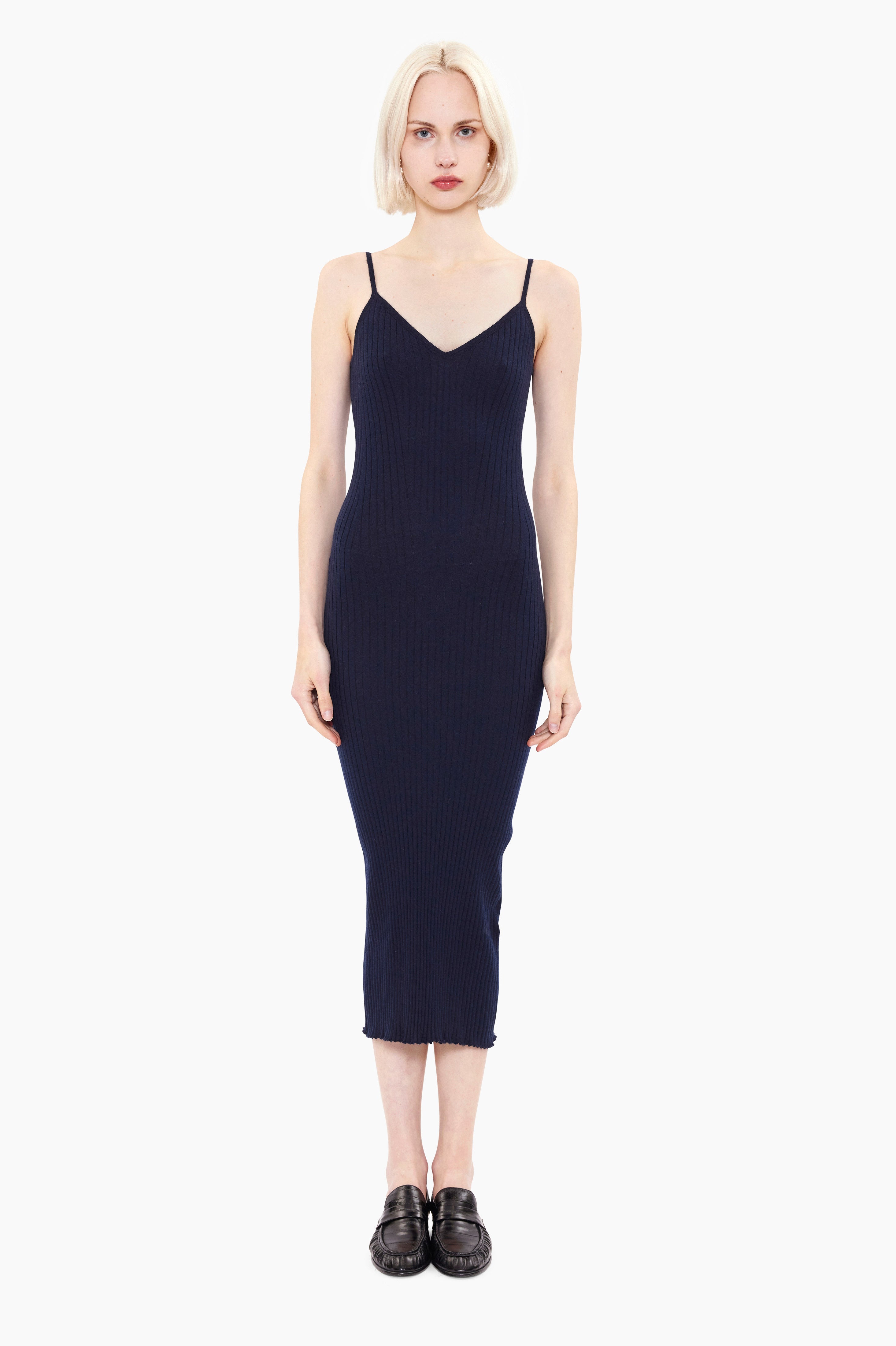 Yana cashmere Dress - Navy – front view