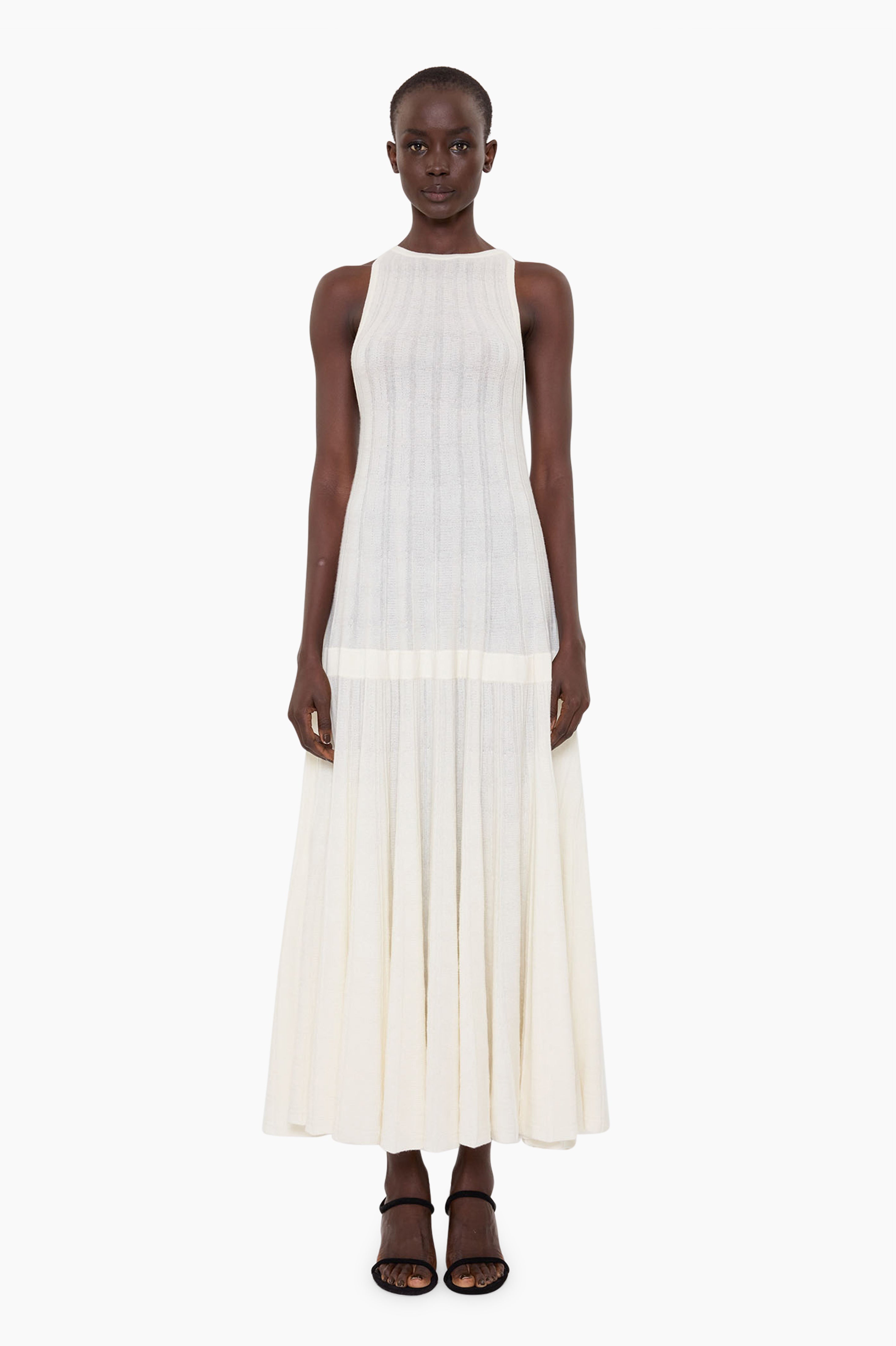 Evangeline cashmere Dress - Ivory – front view