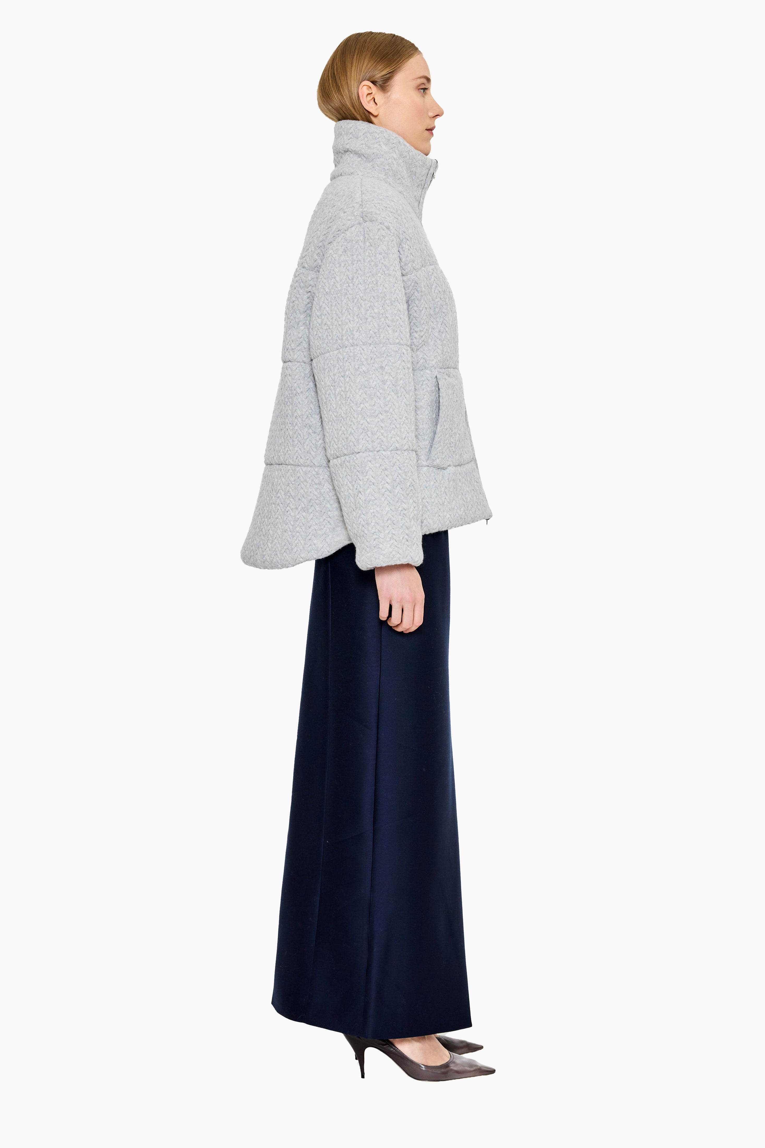 Richmond cashmere Jacket - Husky Grey – side view