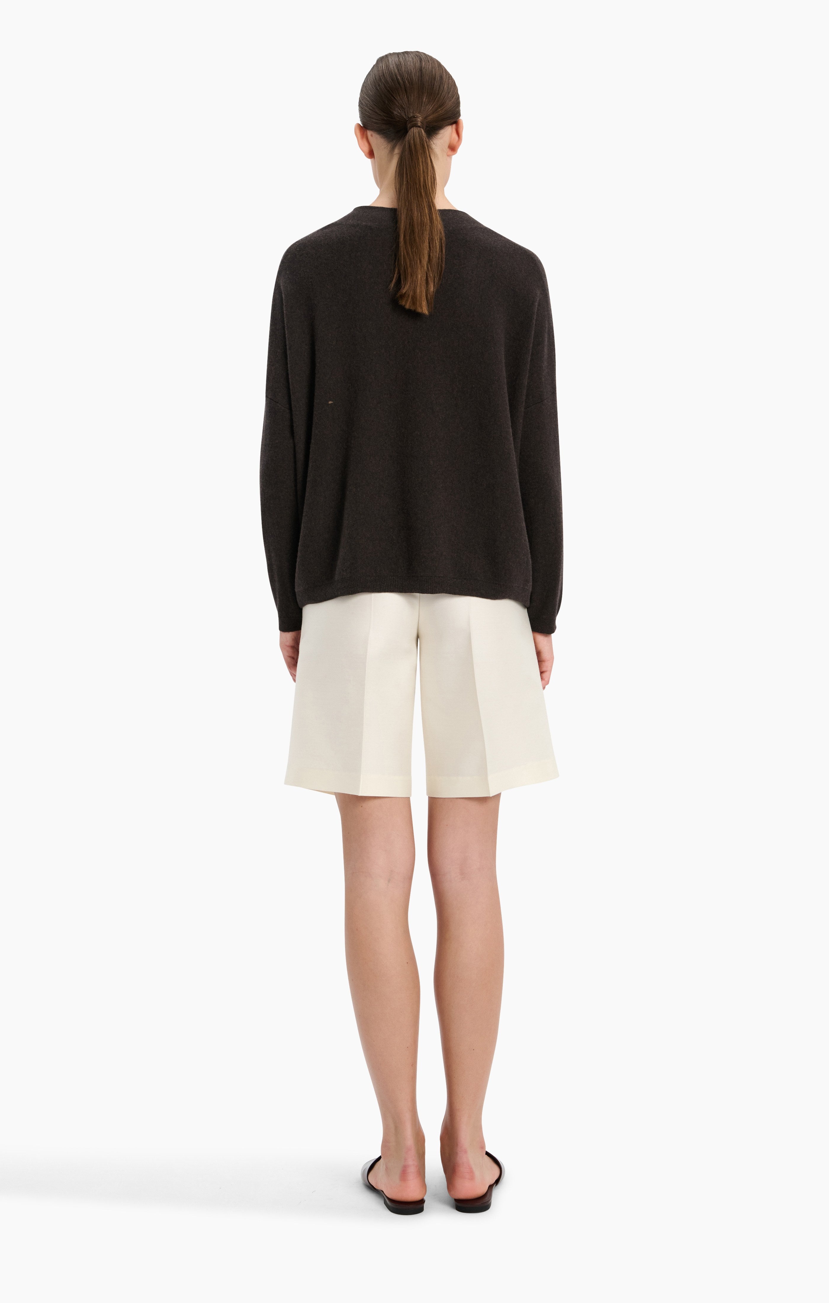 Bailey cashmere Sweater - Mocha Marl – back view
