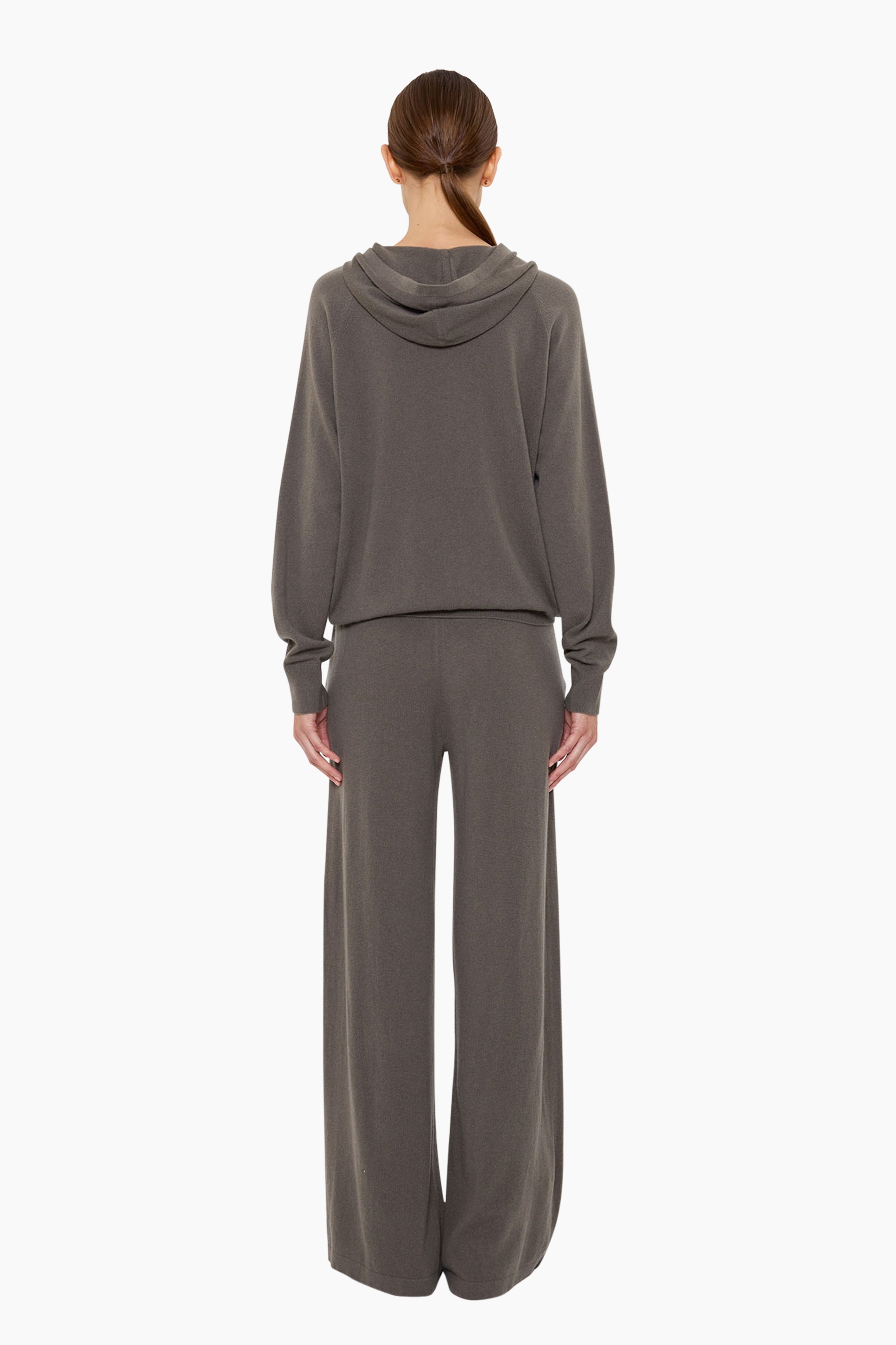 Bomore cashmere Trousers - Evergreen Fog – back view