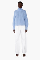 Ellis cashmere Sweater - Cornflower – front view