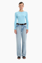 New Noa cashmere Sweater - Aquamarine – front view