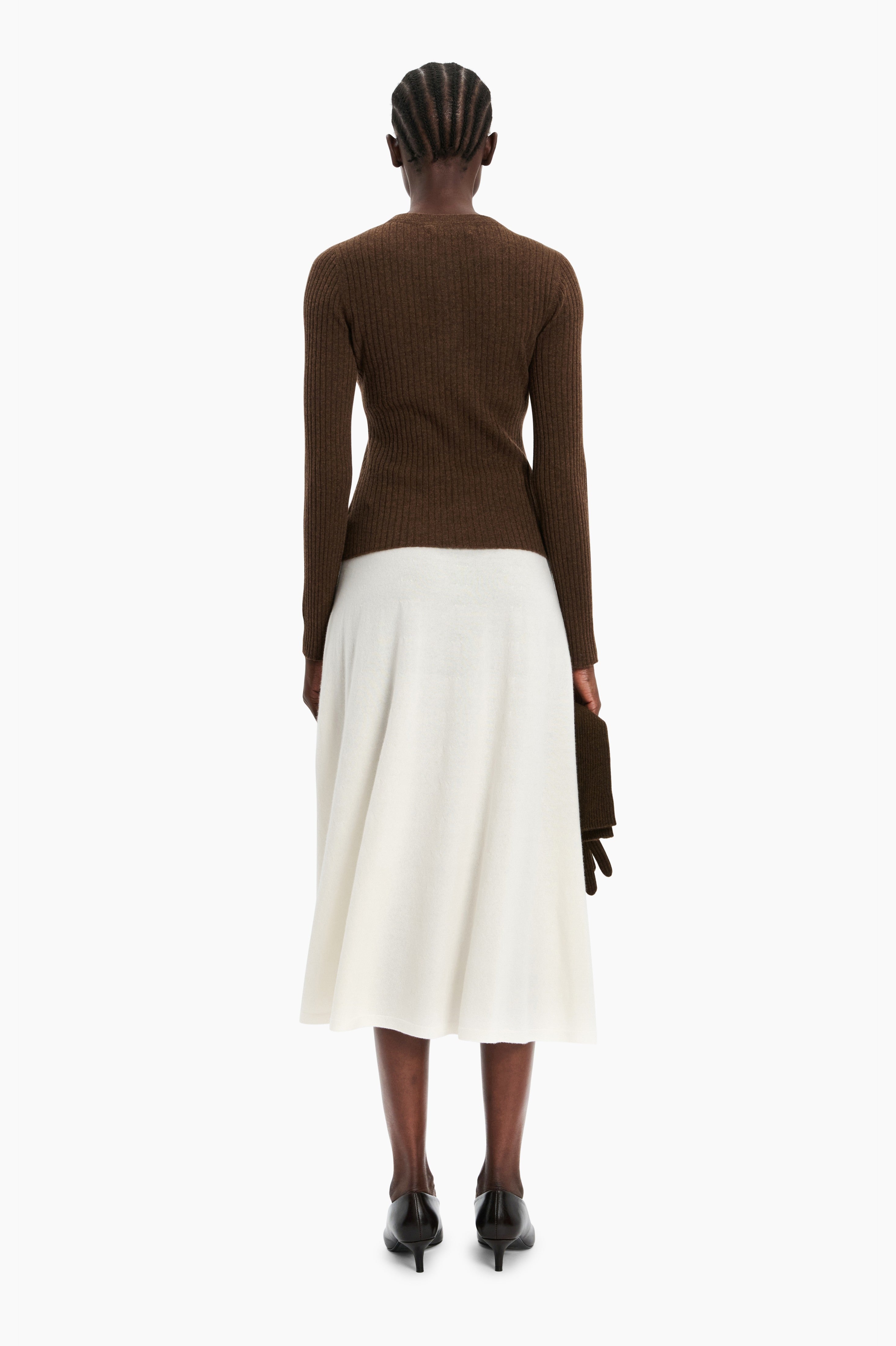 New Noa cashmere Sweater - Brown Chocolate Marl – back view