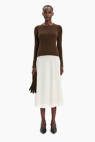 New Noa cashmere Sweater - Brown Chocolate Marl – front view
