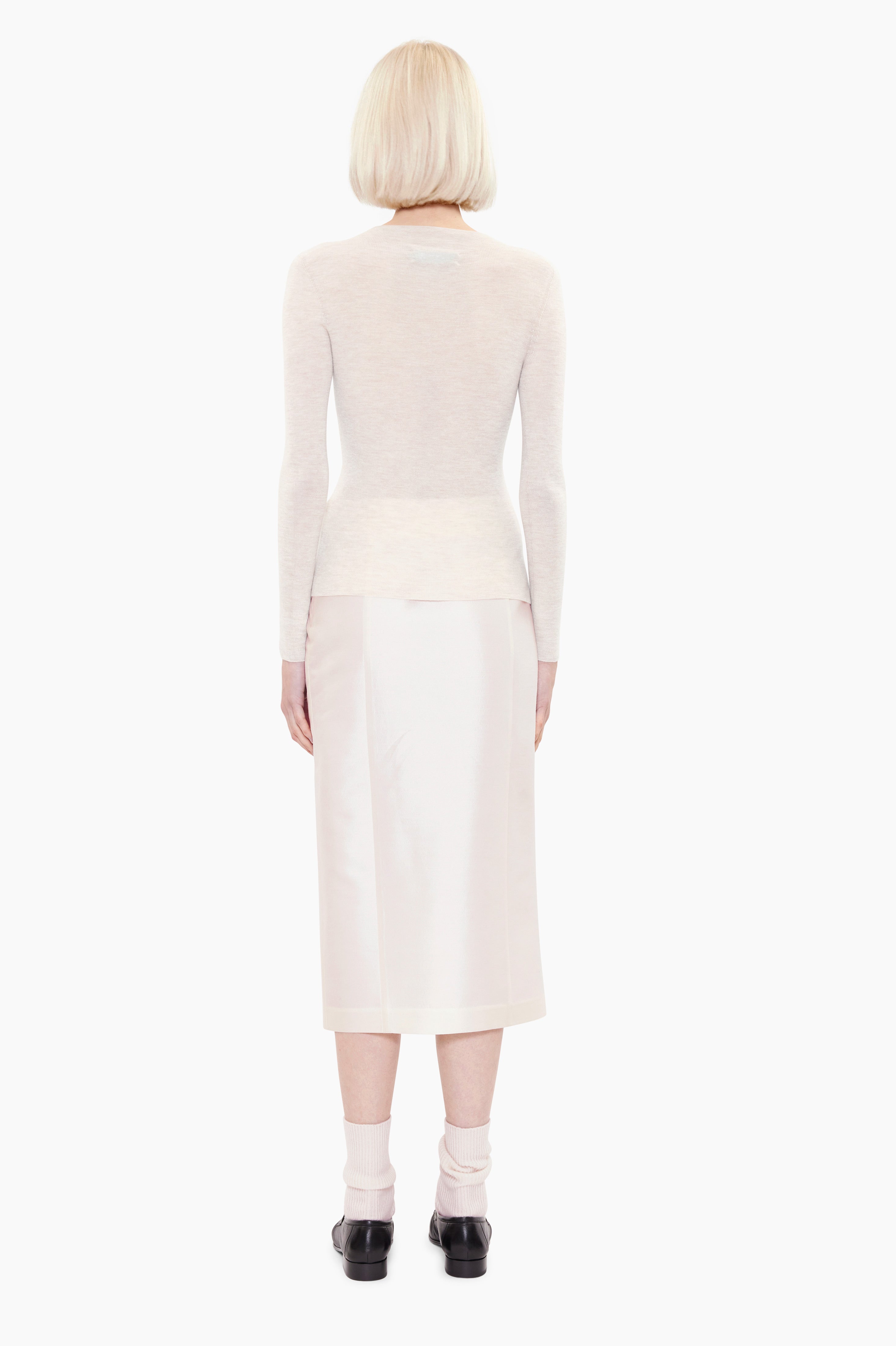 Fleta T-cashmere Shirt - Sandstone – back view
