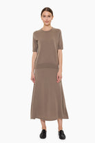 Logan Crew T-cashmere Shirt - Desert Taupe – front view