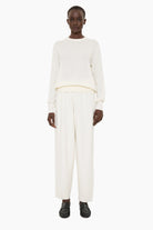 Hayden cashmere Trousers - Ivory – front view