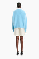 Estelle cashmere Sweater - Aquamarine – back view