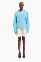 Estelle cashmere Sweater - Aquamarine – front view