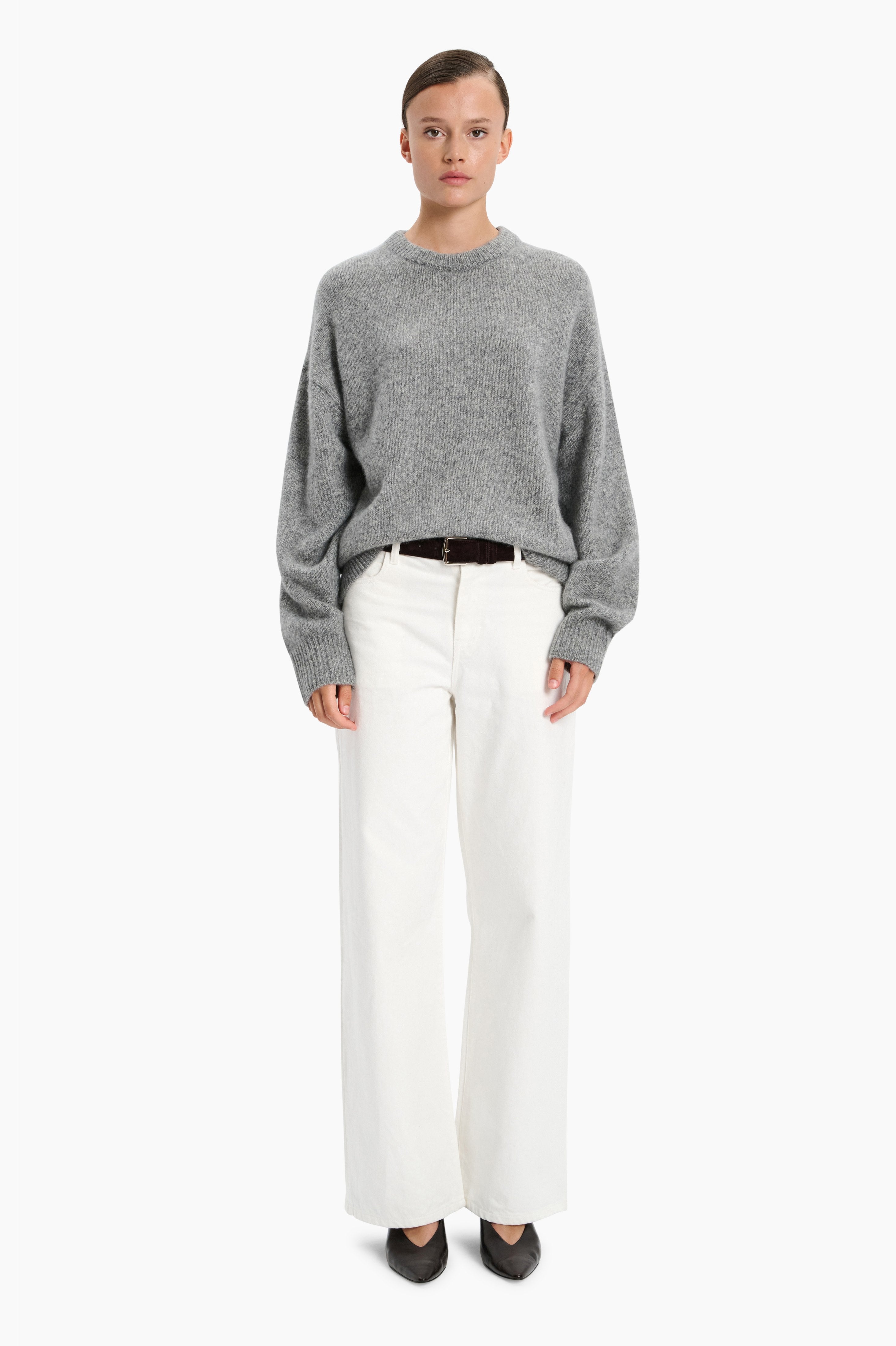 Milan cashmere Sweater - Cloudy – front view