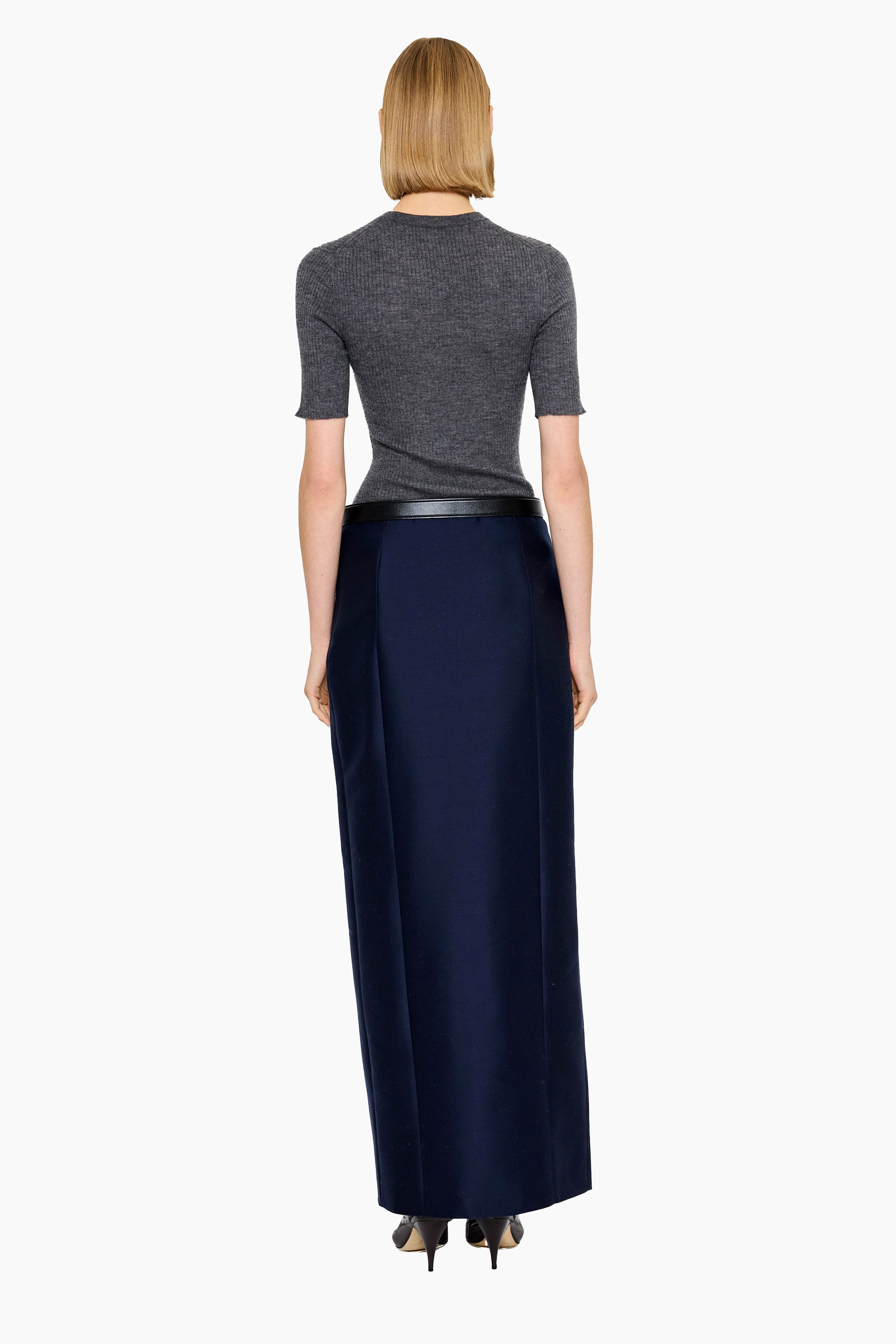 Belsize T-cashmere Shirt - Charcoal – back view