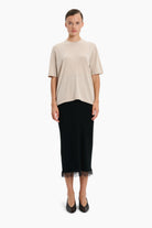 Golden Lane T-cashmere Shirt - Feather – front view