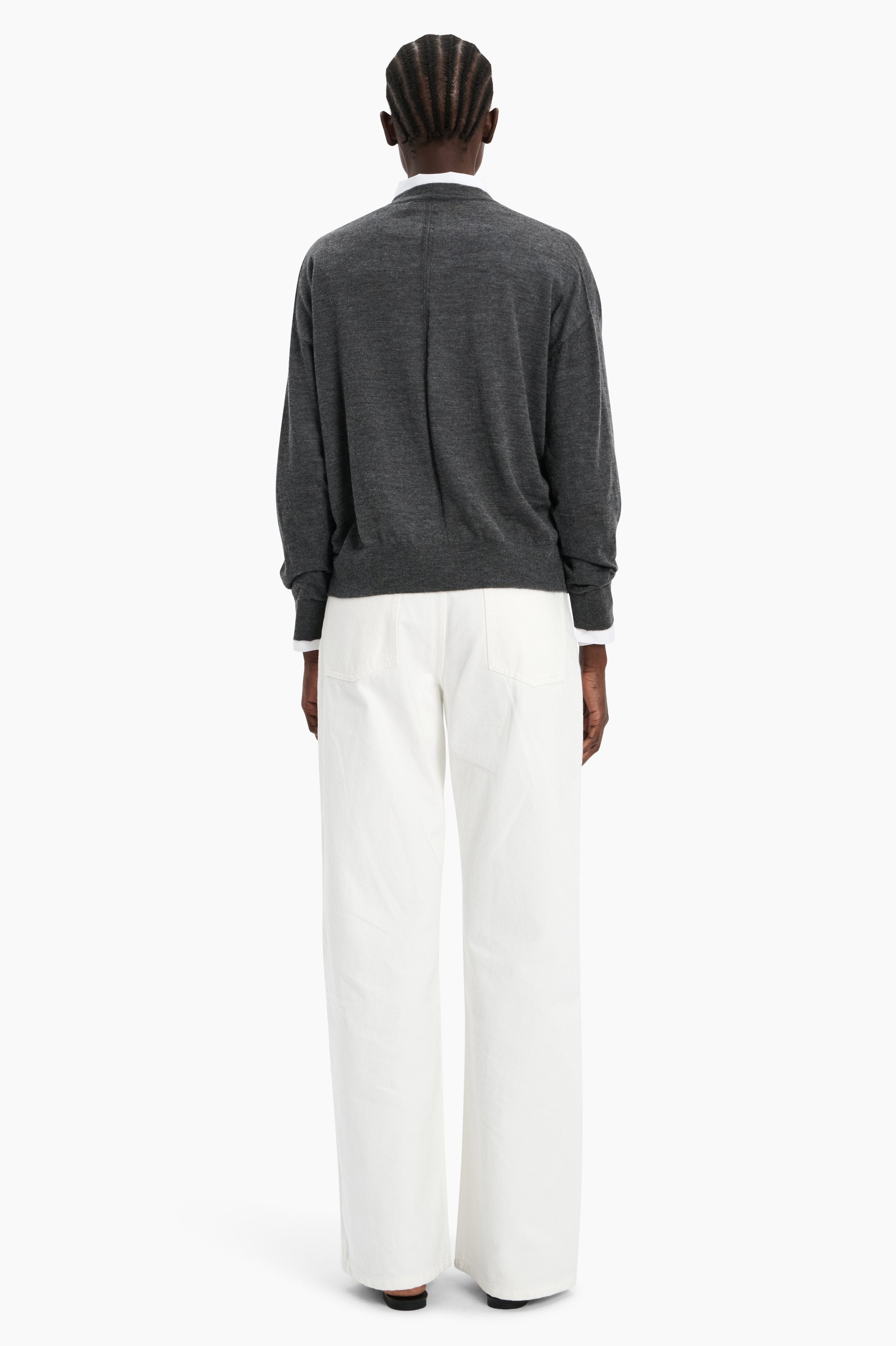 Chiswick cashmere Sweater - Charcoal – back view