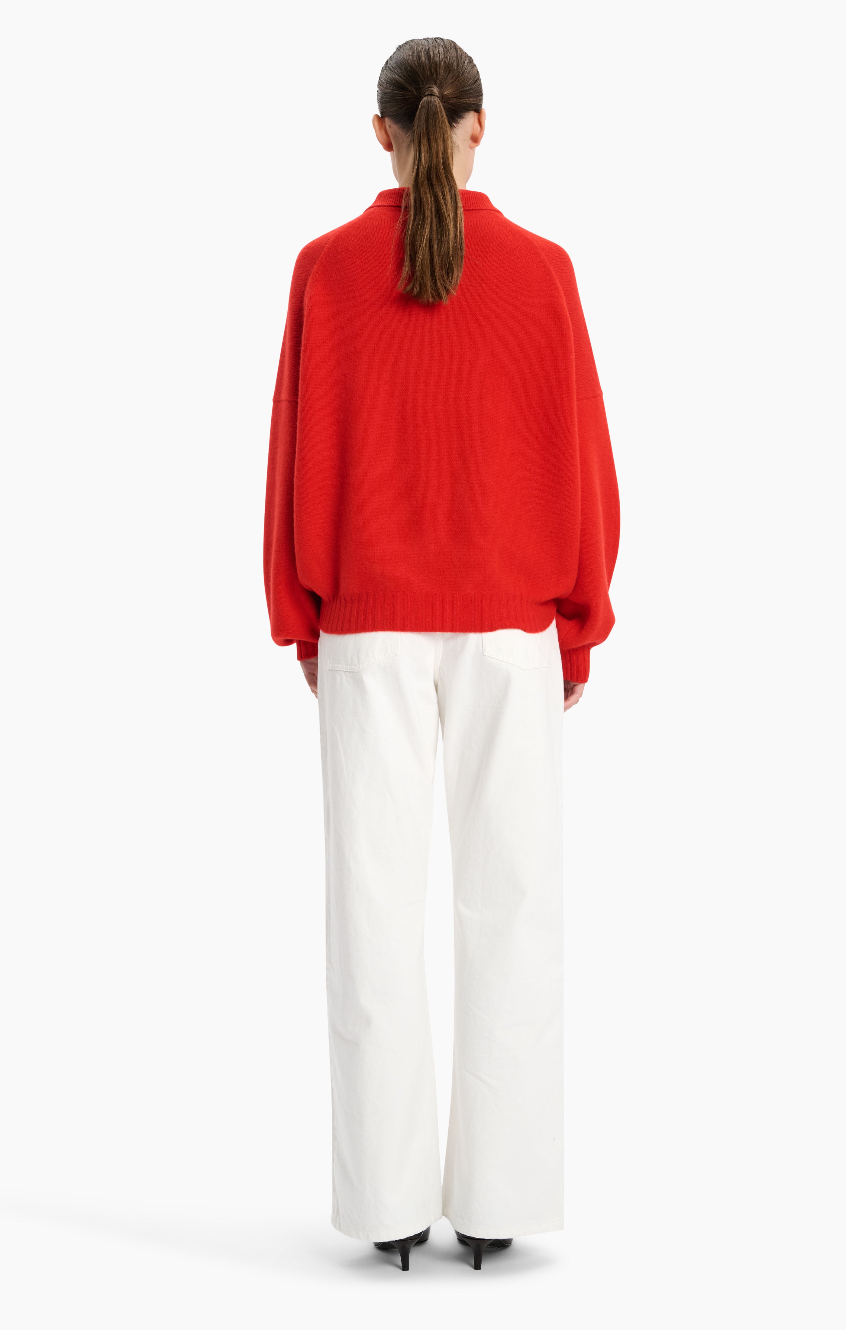 King’s Road cashmere Sweater - Lipstick Red – back view