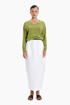 Briony cashmere Sweater - Avocado – front view
