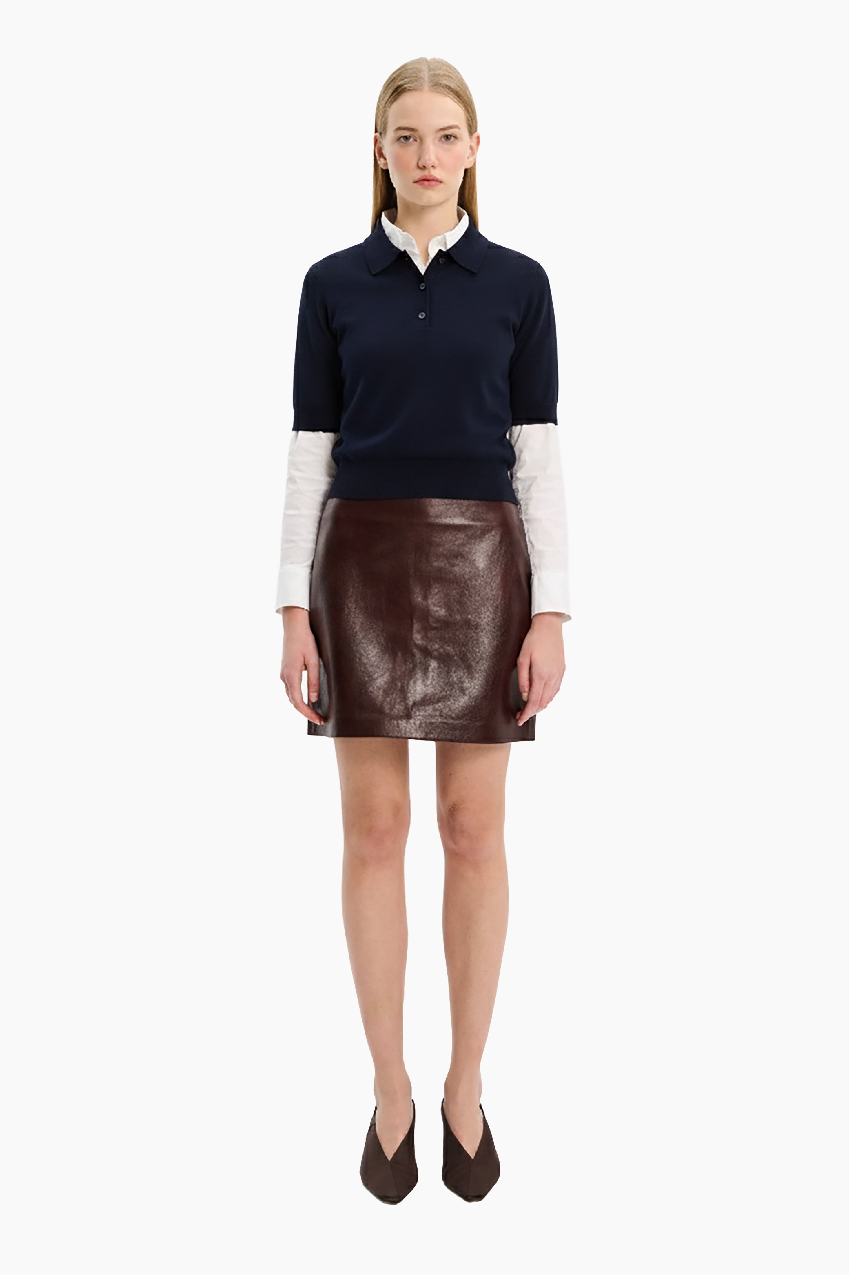 Octavia Polo cashmere Shirt - Navy – front view