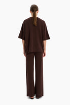 Hackney cashmere Sweater - Dark Chocolate – back view