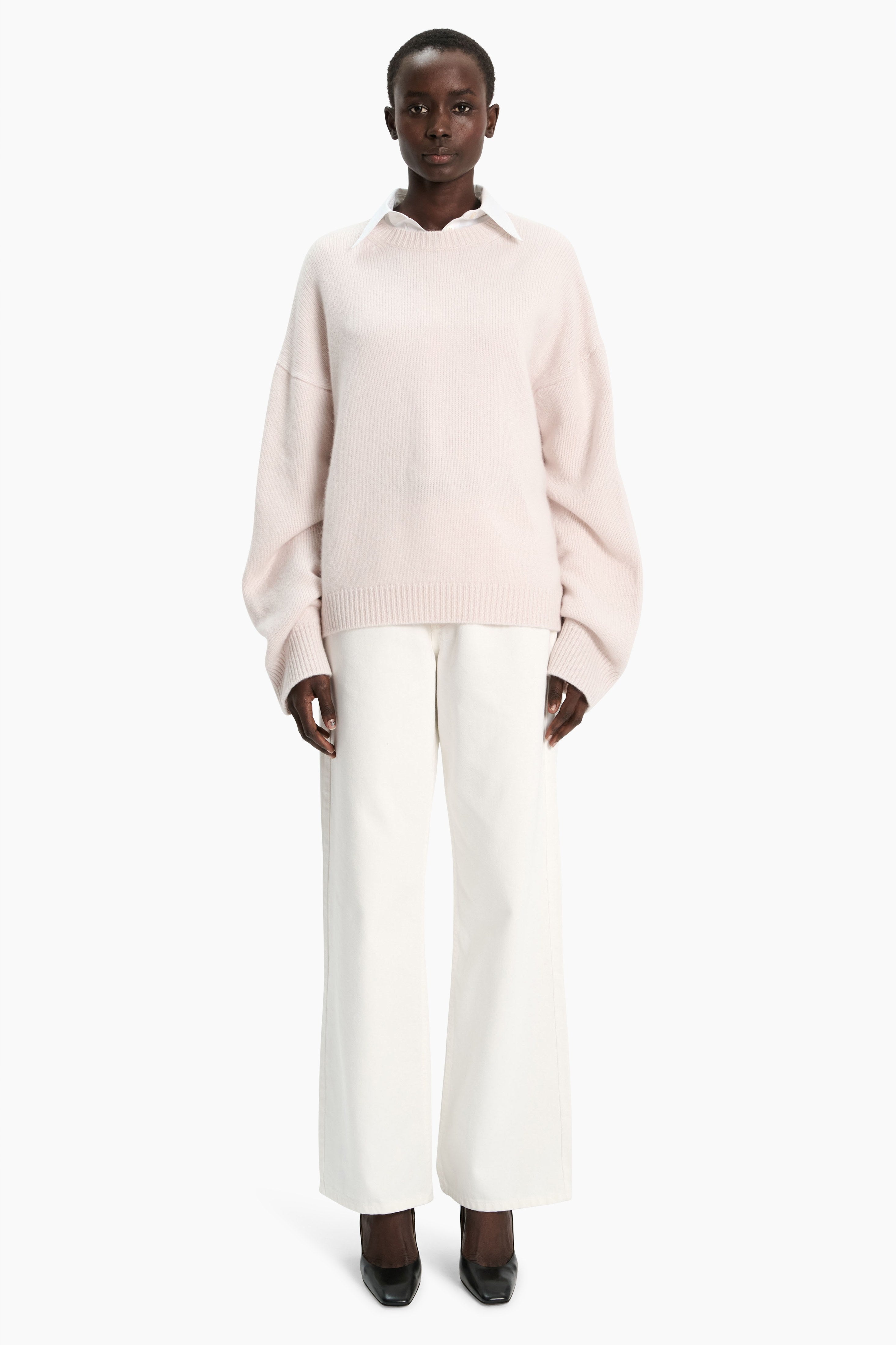The Ivy cashmere Sweater - Dove – front view