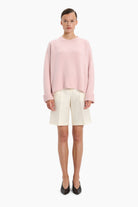Knightsbridge cashmere Sweater - Quartz Pink – front view