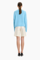 The Ivy cashmere Sweater - Aquamarine – back view