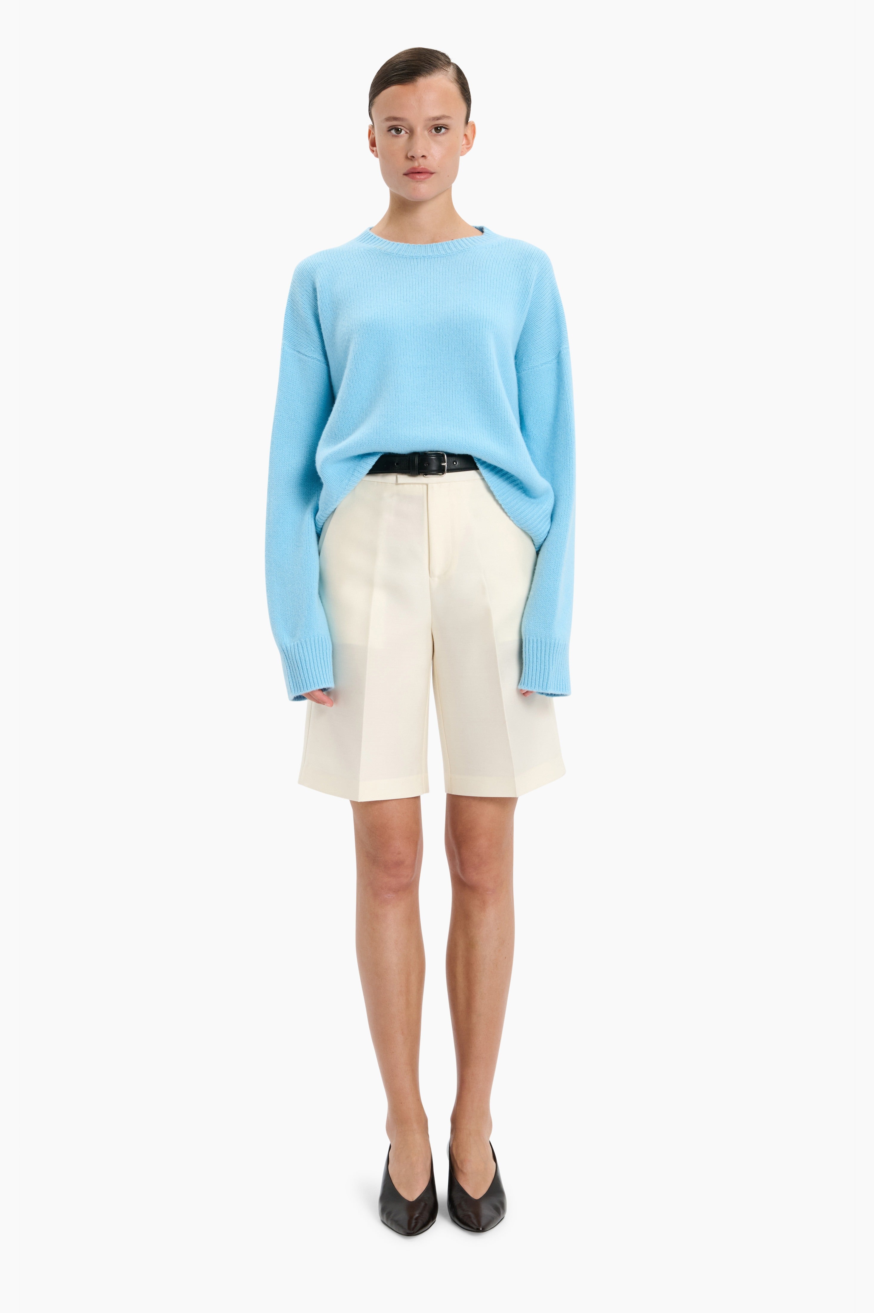 The Ivy cashmere Sweater - Aquamarine – front view