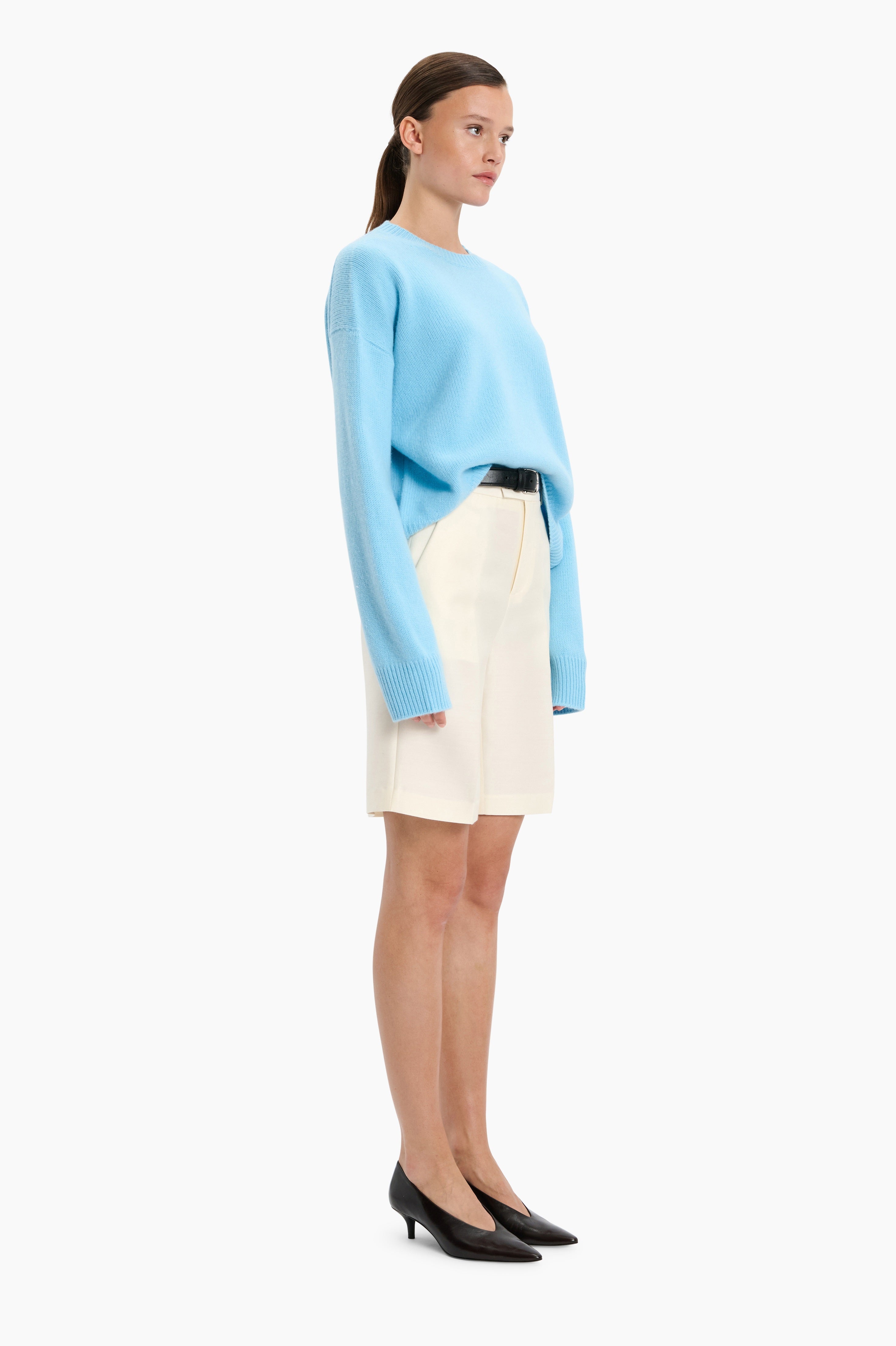 The Ivy cashmere Sweater - Aquamarine – side view