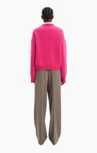 The Ivy cashmere Sweater - Hot Fuchsia – back view