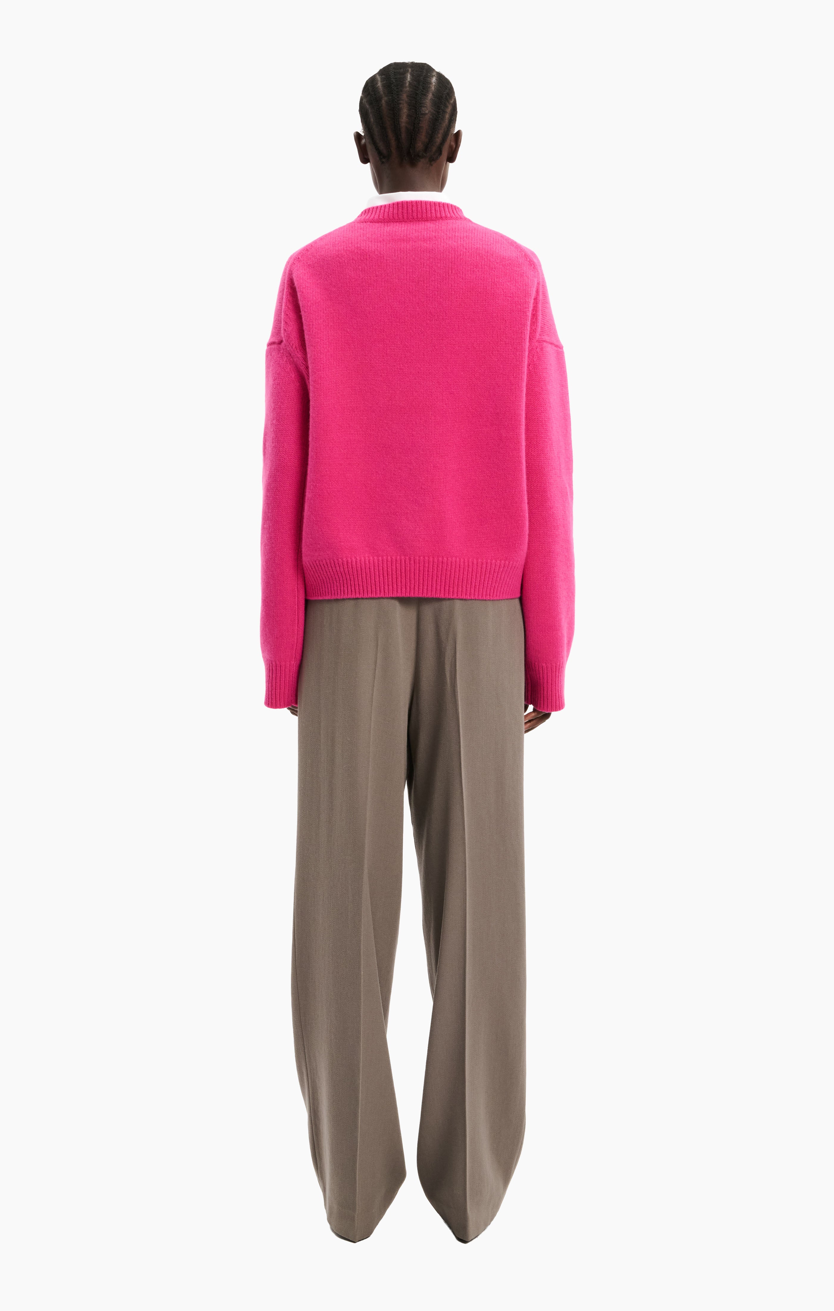 The Ivy cashmere Sweater - Hot Fuchsia – back view