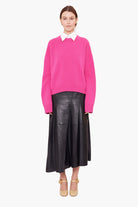 The Ivy cashmere Sweater - Hot Fuchsia – front view