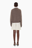 The Ivy cashmere Sweater - Mushroom – back view