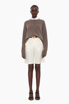 The Ivy cashmere Sweater - Mushroom – front view