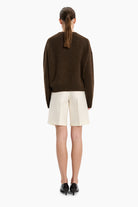 The Ivy cashmere Sweater - Smoked Brown – back view
