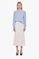 Clover Mews cashmere Sweater - Icy Blue with Gold Sequins – front view