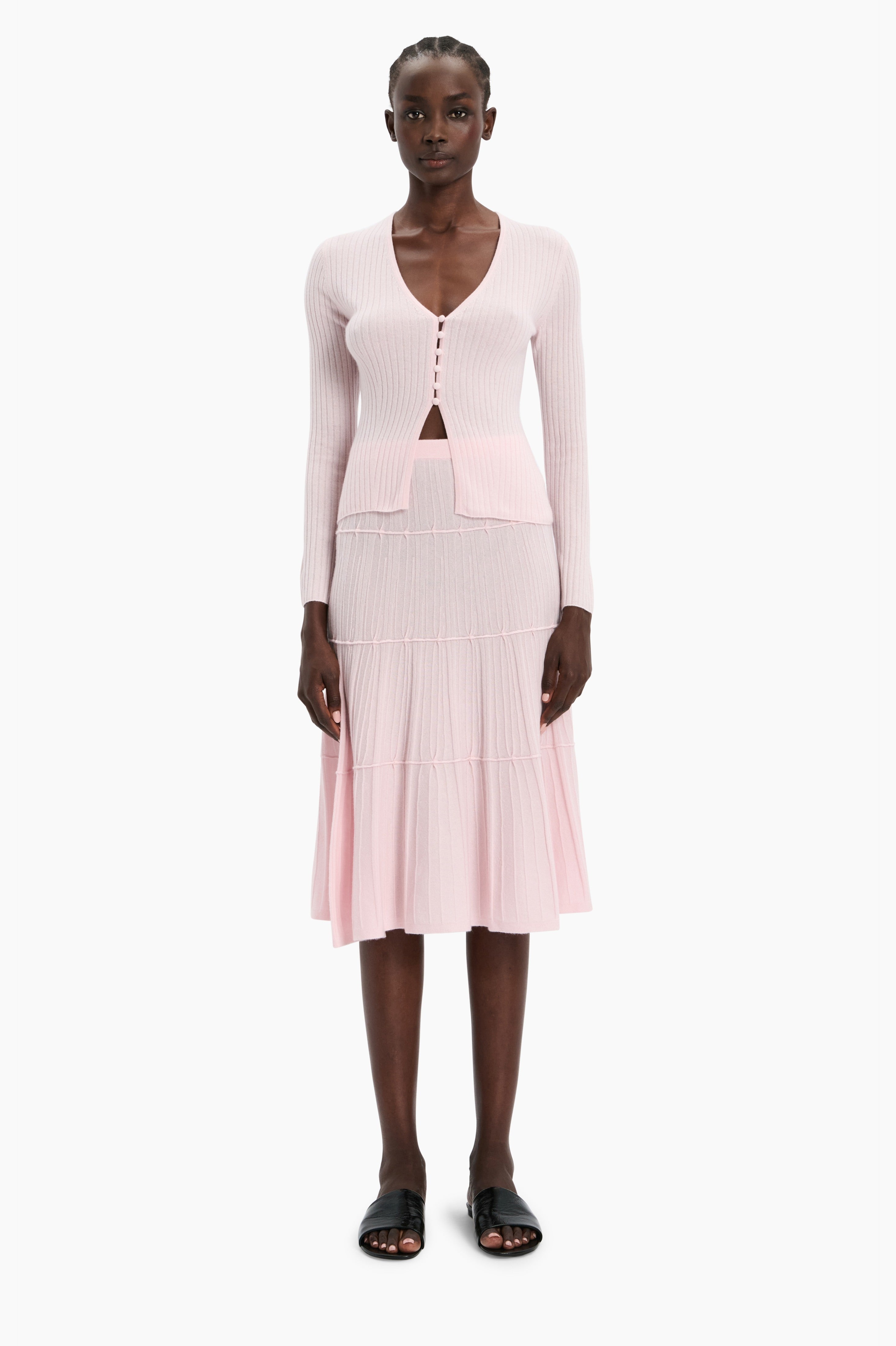 Gabriella cashmere Skirt - English Rose – front view