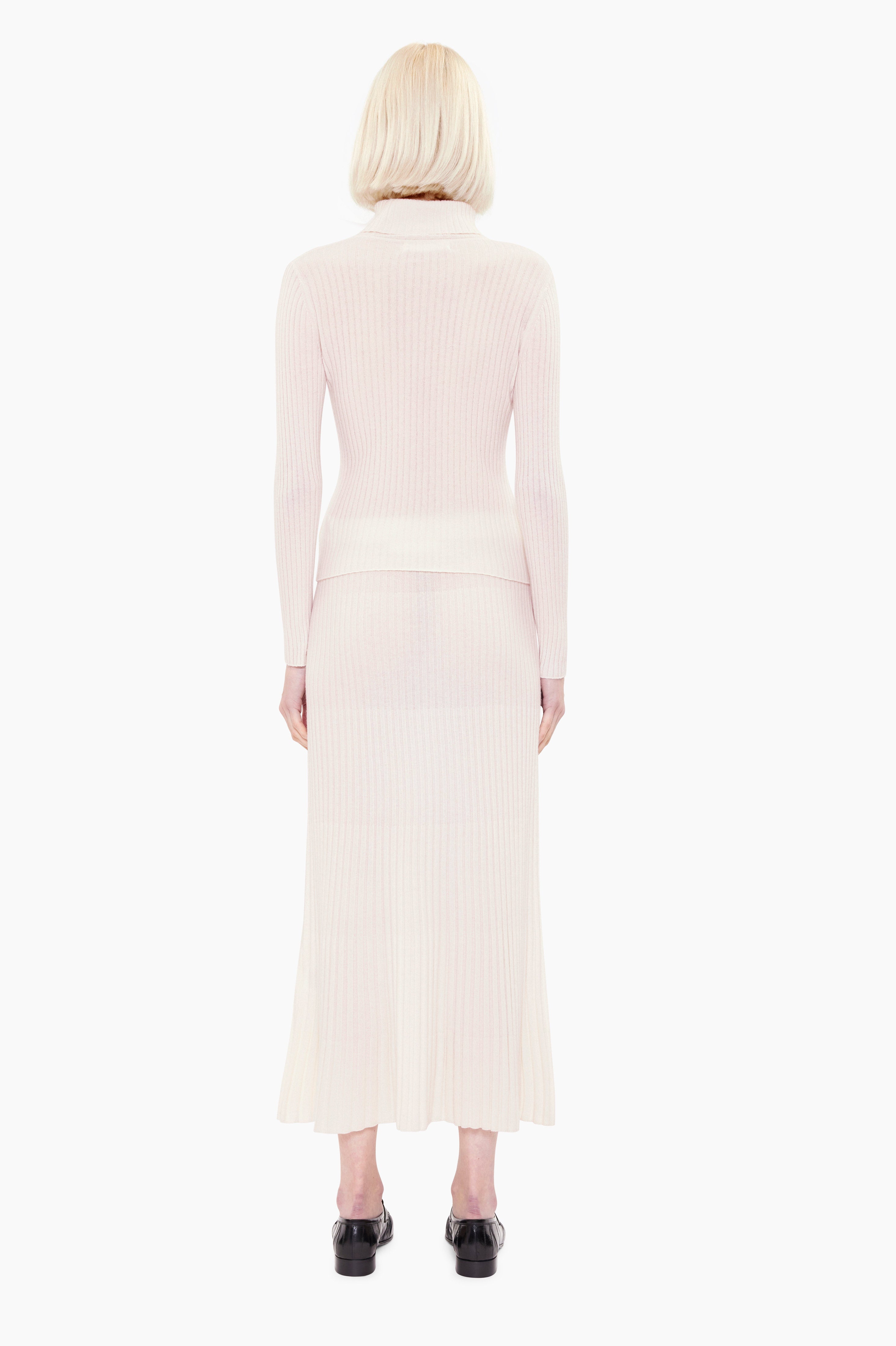 Nillie cashmere Skirt - Ivory – back view