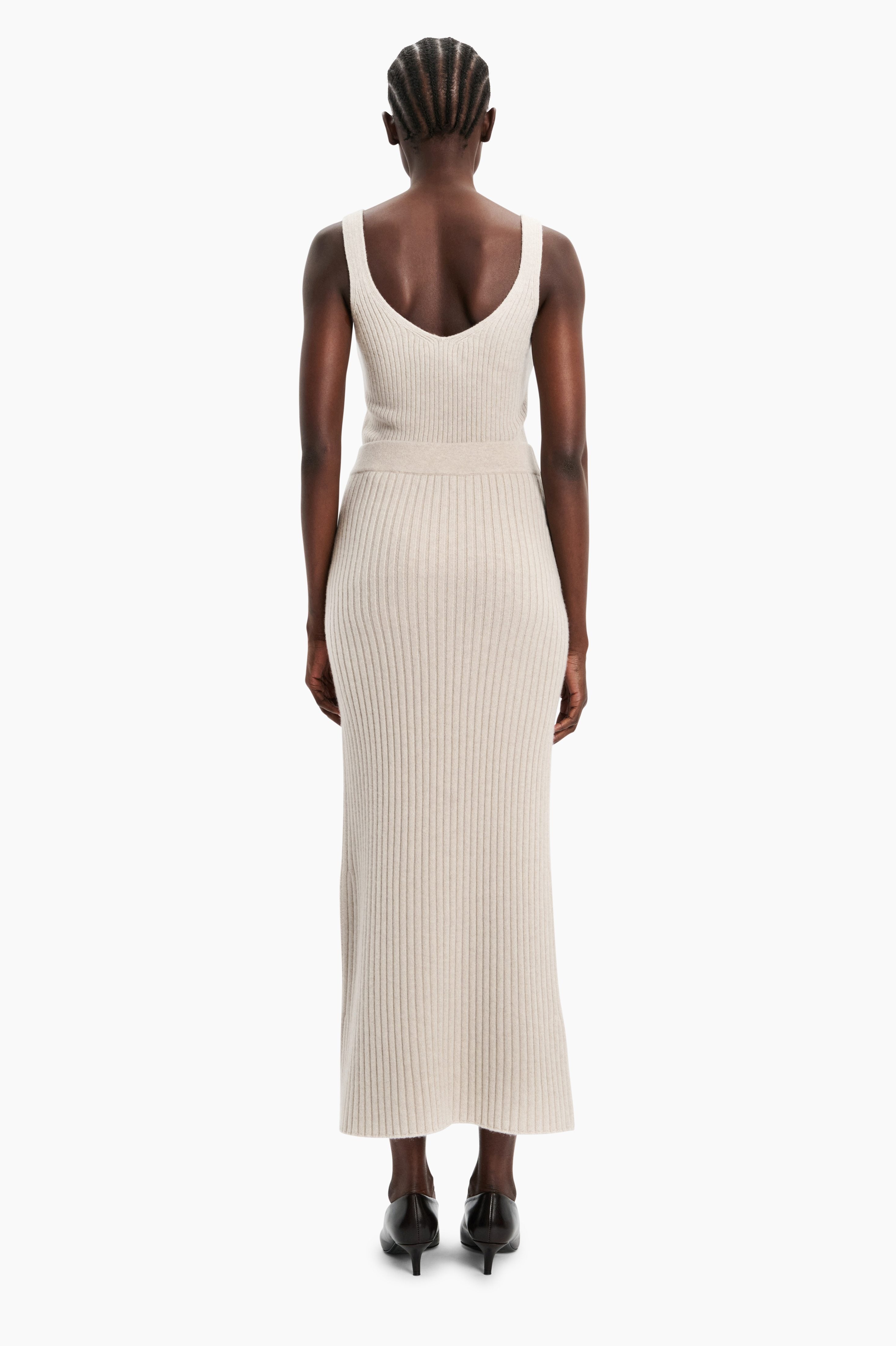 Lisa cashmere Skirt - Chai – back view