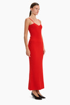 Lisa cashmere Skirt - Lipstick Red – side view