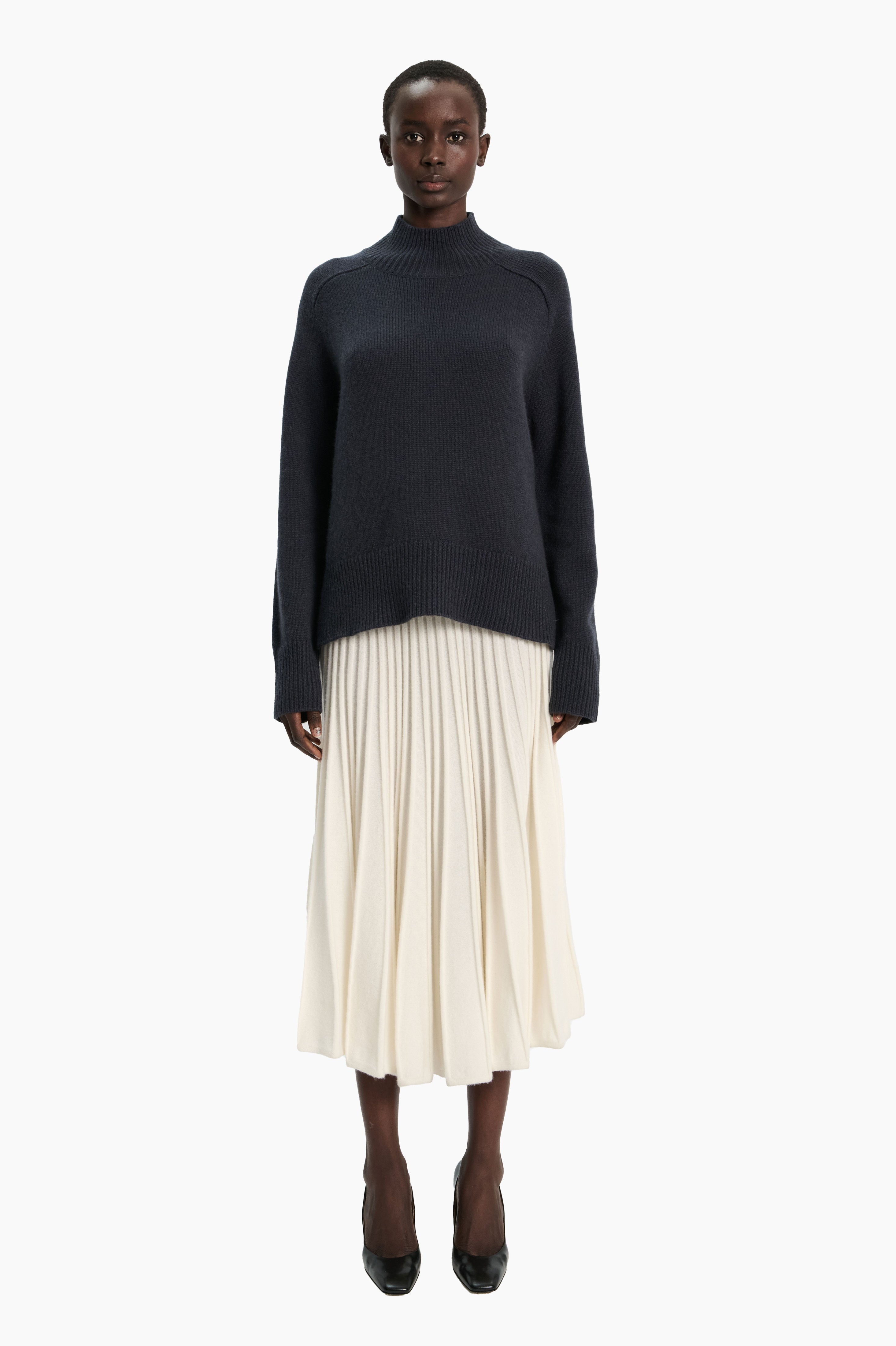 Sabrina cashmere Skirt - Ivory – front view