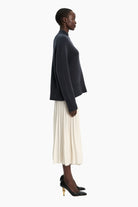 Sabrina cashmere Skirt - Ivory – side view