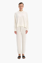 Eloise cashmere Trousers - Ivory – front view