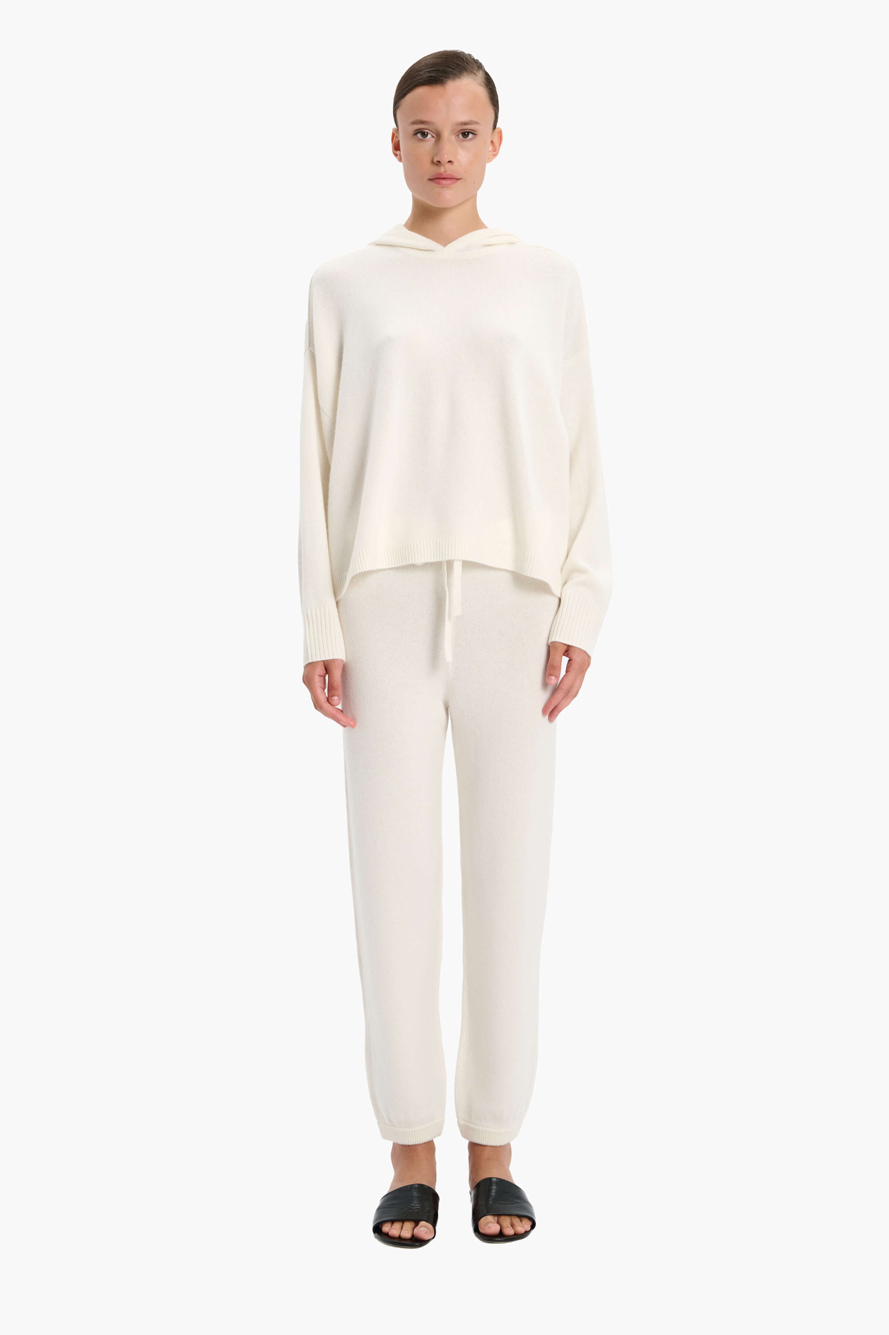 Eloise cashmere Trousers - Ivory – front view