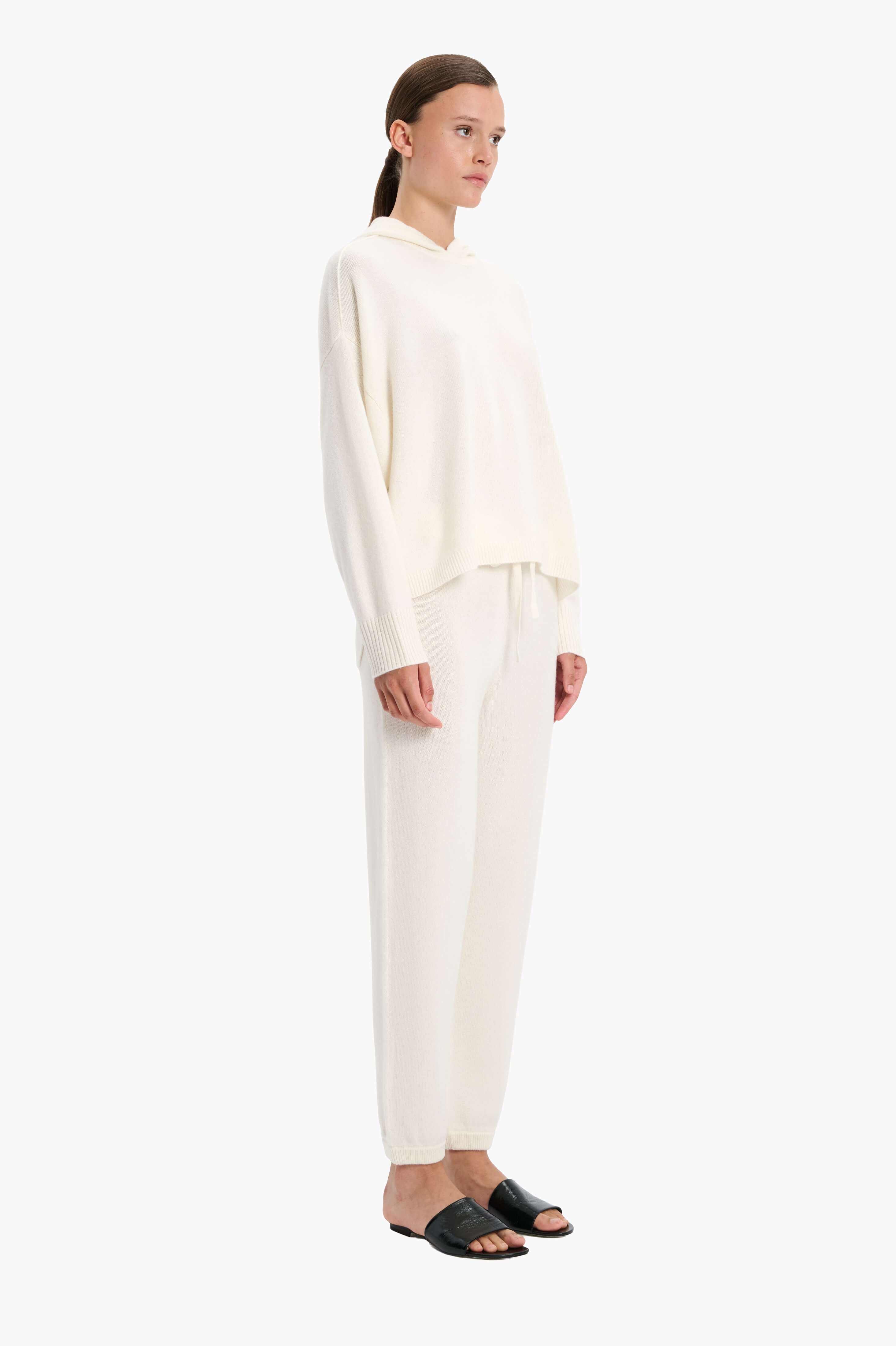 Eloise cashmere Trousers - Ivory – side view
