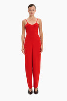 Hayden cashmere Trousers - Lipstick Red – front view