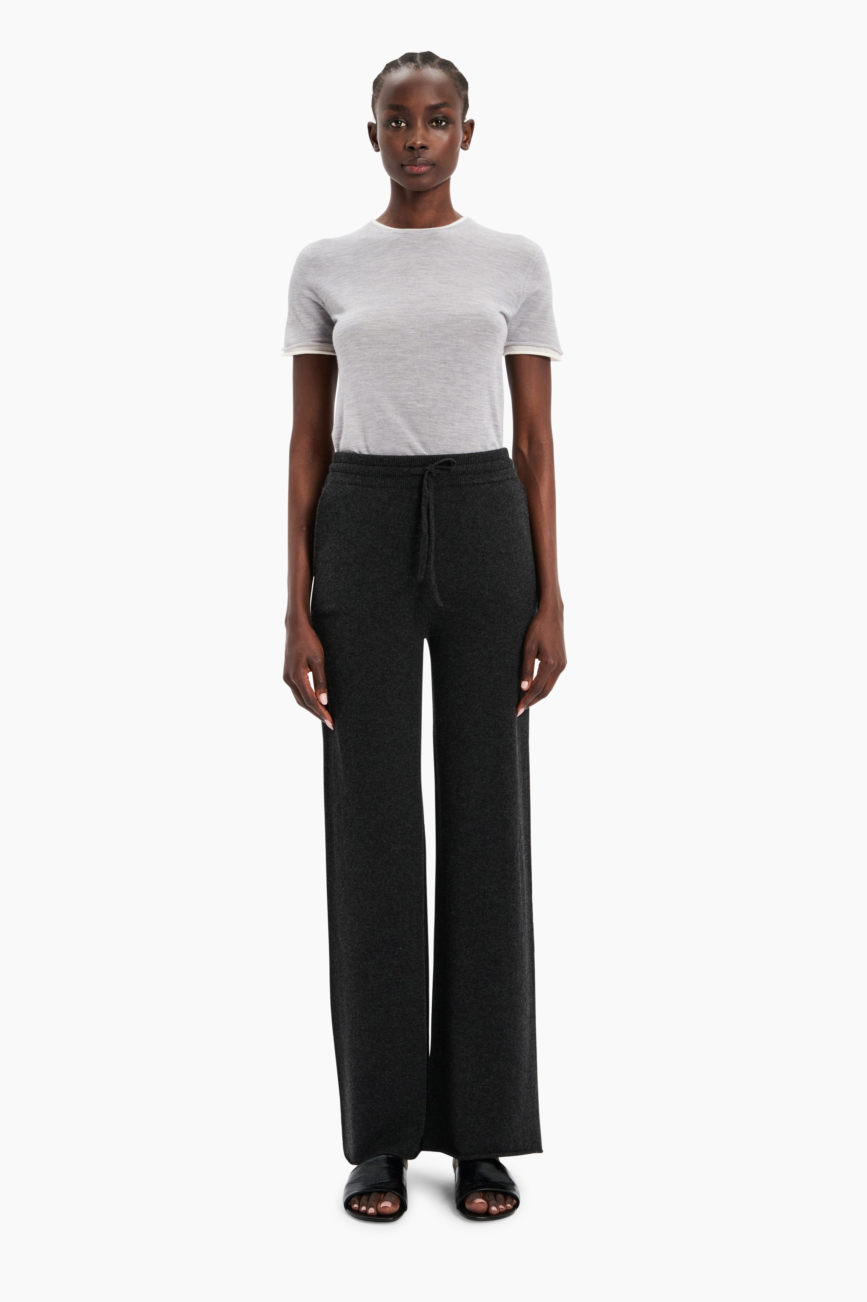 Brickwell cashmere Trousers - Dark Charcoal – front view