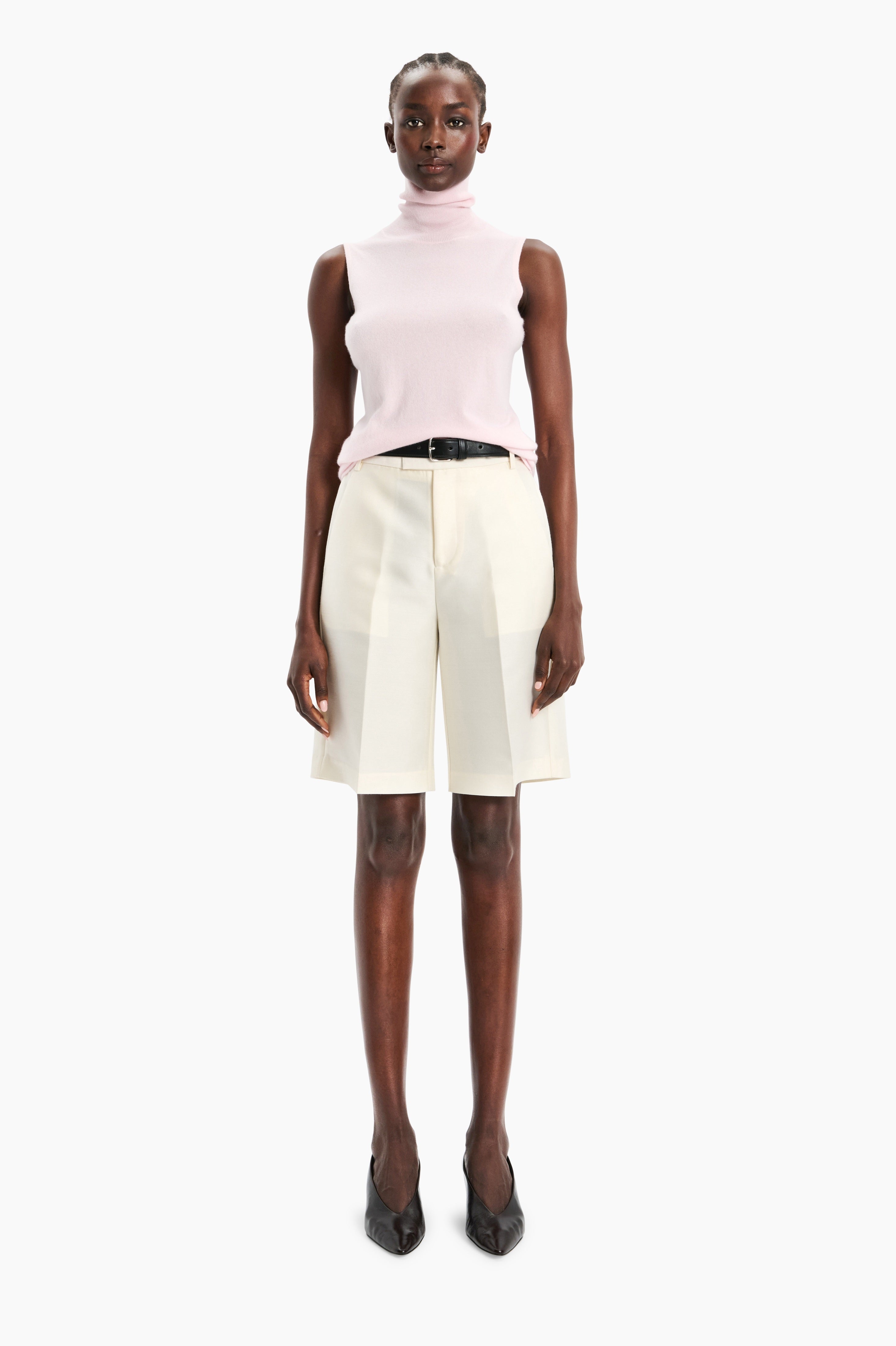 Poppy cashmere Vest - English Rose – front view